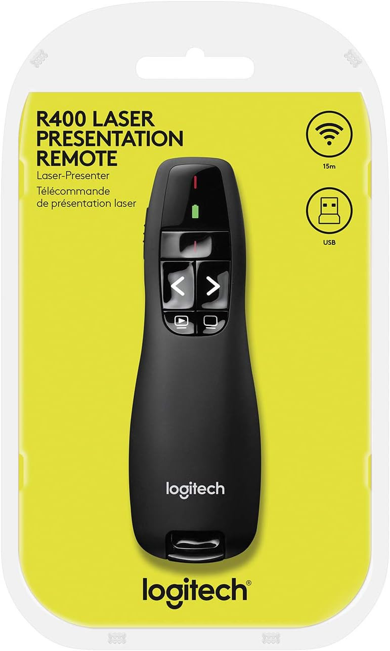 Logitech - Pointeur laser rouge - R400 - Télécommande de Présentation pour Ordinateur Portable